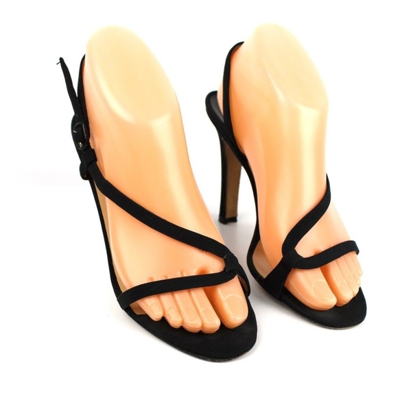 Manolo Blahnik Shoes - Manolo Blahnik Black Strappy Sandals Size 38.5
